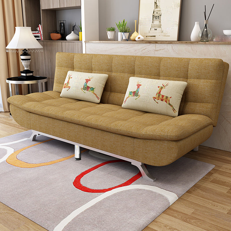 Contemporary Armless Sofa Foldable Couch with Tufted Back for Living Room