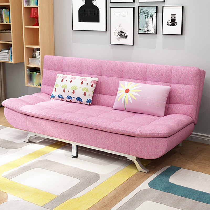 Contemporary Armless Sofa Foldable Couch with Tufted Back for Living Room