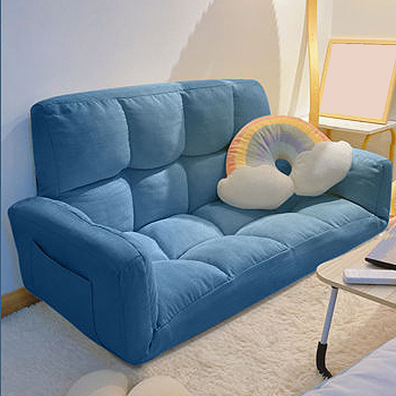 Scandinavian Cotton-Blend Sofa Convertible Tufted Sofa Bed with Pillows