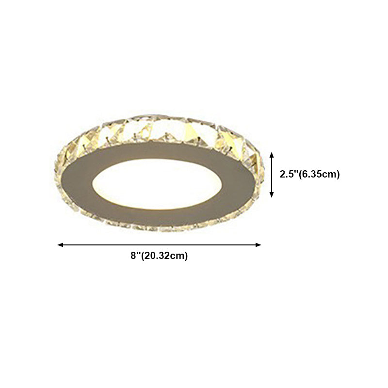 Silver Shaded Semi Flush Mount Lighting Modern LED Crystal Ceiling Light Fixture