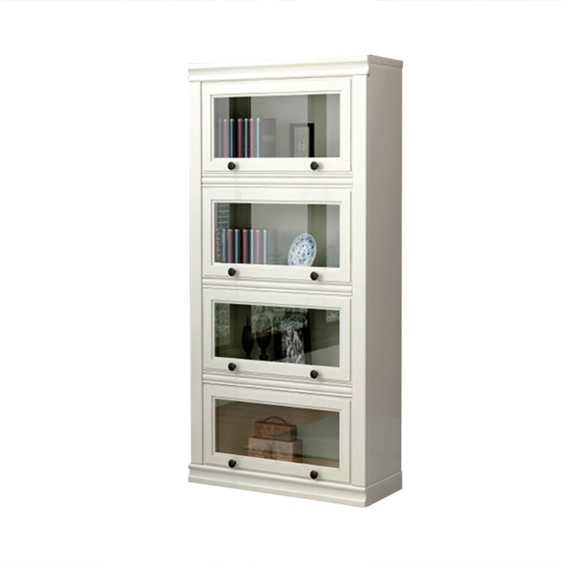 12.80"W Bookcase Contemporary Style Solid Wood Bookshelf for Home Office with Doors