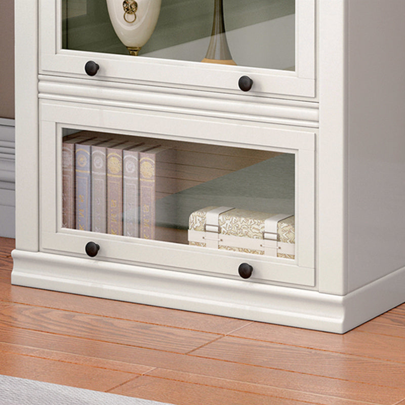 12.80"W Bookcase Contemporary Style Solid Wood Bookshelf for Home Office with Doors