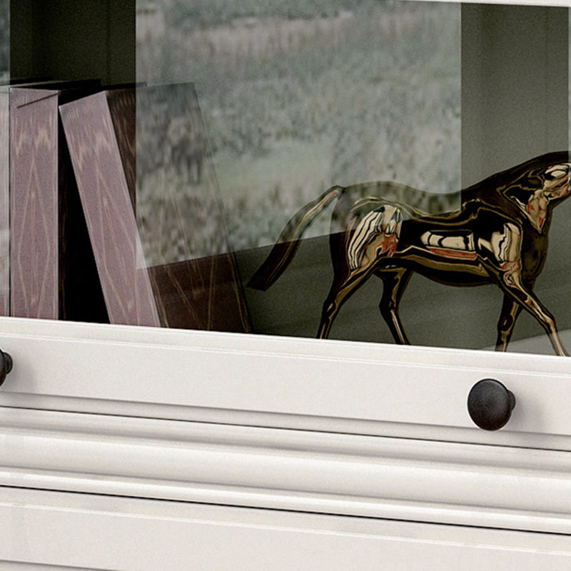 12.80"W Bookcase Contemporary Style Solid Wood Bookshelf for Home Office with Doors