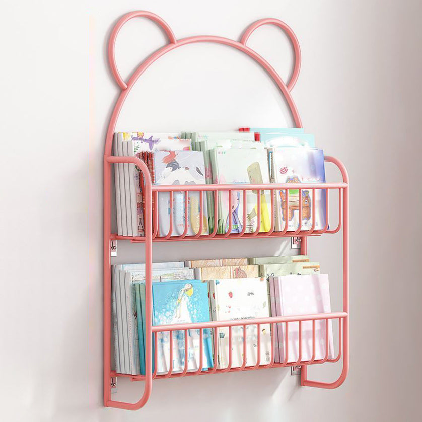 Contemporary Wall Mounted Bookshelf Metal Closed Back Bookcase for Home