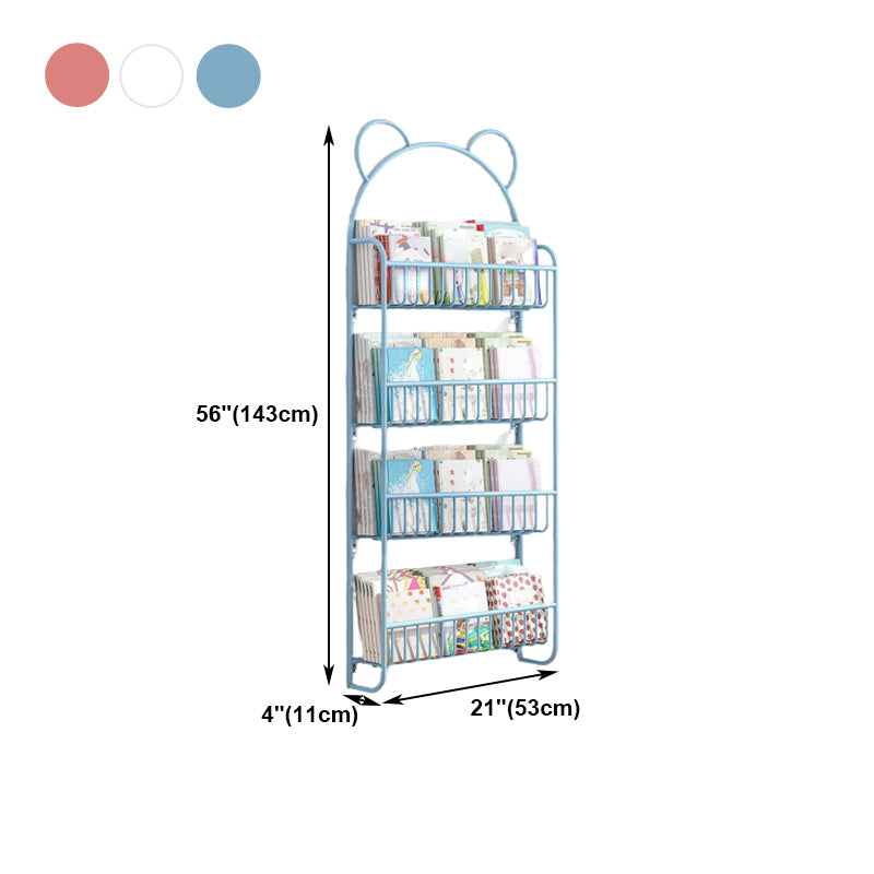 Contemporary Wall Mounted Bookshelf Metal Closed Back Bookcase for Home