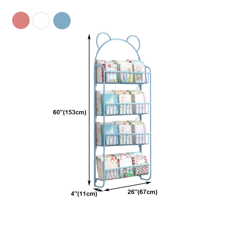 Contemporary Wall Mounted Bookshelf Metal Closed Back Bookcase for Home