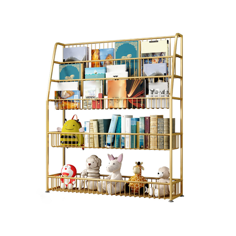 Office Closed Bookshelf Modern Metal Bookcase with Rectangle Shelves