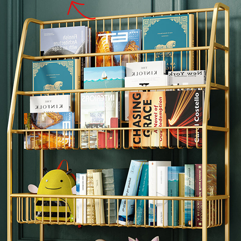 Office Closed Bookshelf Modern Metal Bookcase with Rectangle Shelves