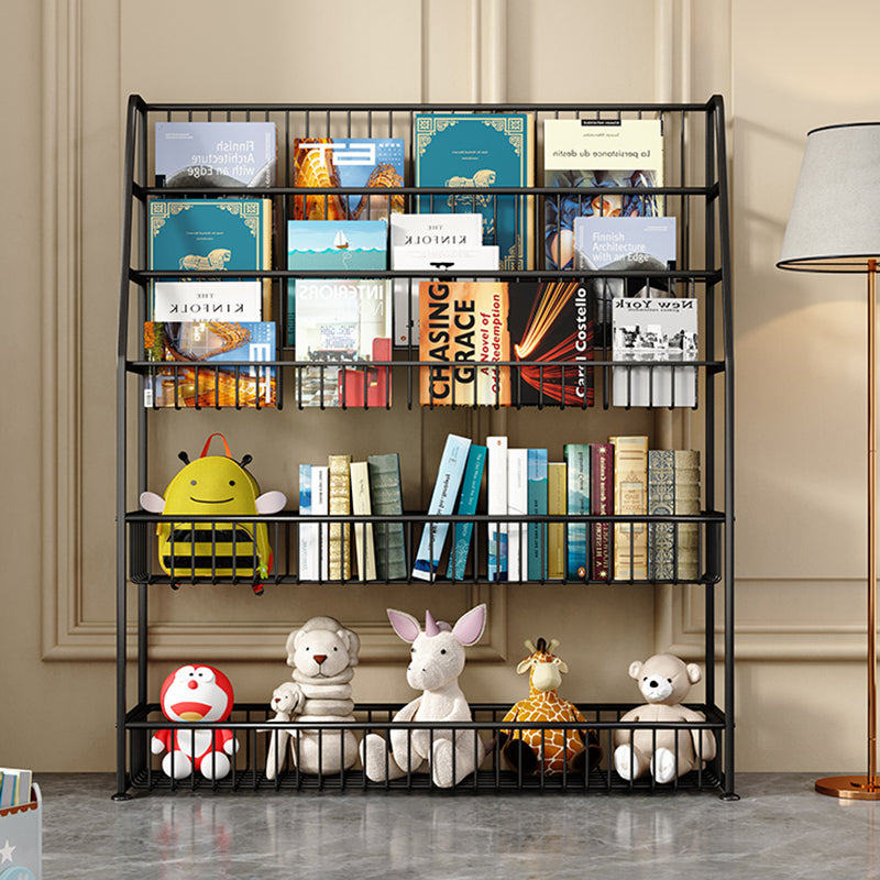 Office Closed Bookshelf Modern Metal Bookcase with Rectangle Shelves