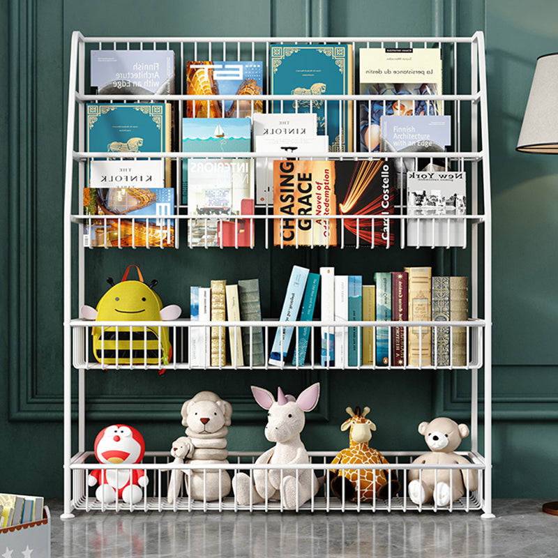 Office Closed Bookshelf Modern Metal Bookcase with Rectangle Shelves