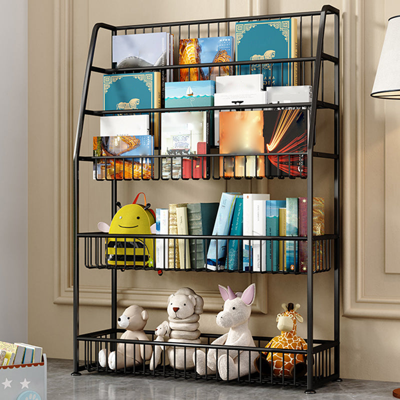 Office Closed Bookshelf Modern Metal Bookcase with Rectangle Shelves