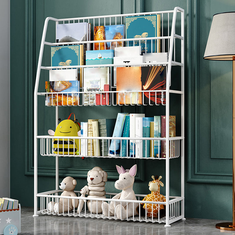 Office Closed Bookshelf Modern Metal Bookcase with Rectangle Shelves