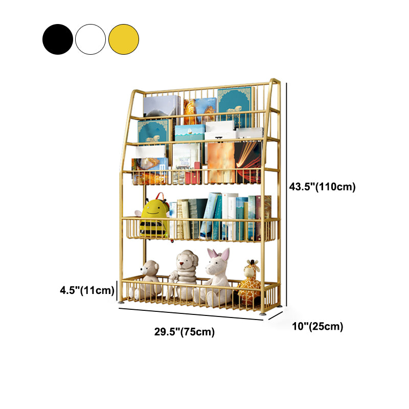 Office Closed Bookshelf Modern Metal Bookcase with Rectangle Shelves