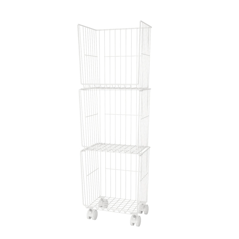 Modern Style Bookshelf Standard Closed Back Metal Bookcase for Home with Wheels