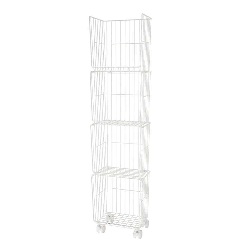 Modern Style Bookshelf Standard Closed Back Metal Bookcase for Home with Wheels