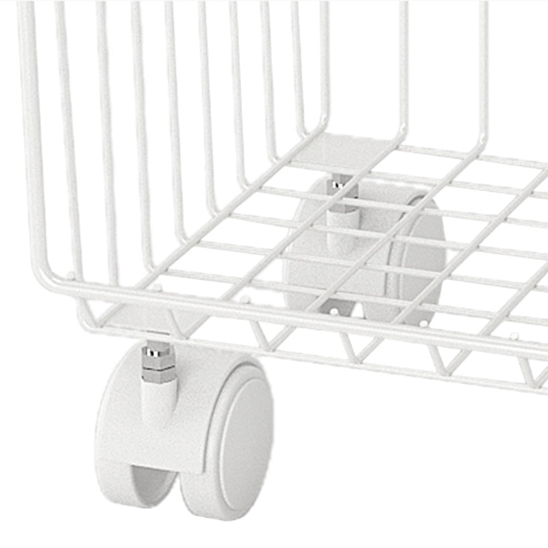 Modern Style Bookshelf Standard Closed Back Metal Bookcase for Home with Wheels