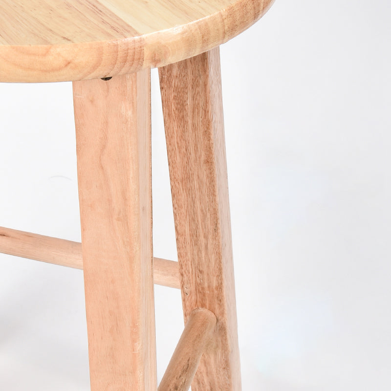 Modern Armless Backless Counter Stool Oak Wood Kitchen Bar Stool with Seat and Pedal