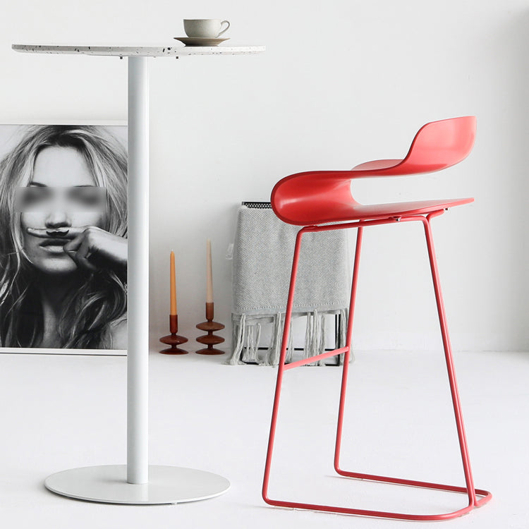 Scandinavian Matte Finish Plastic Barstool Footrest Coffee Shop Stool