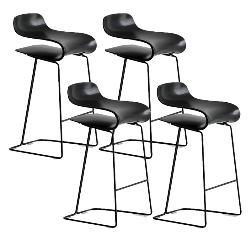 Scandinavian Matte Finish Plastic Barstool Footrest Coffee Shop Stool