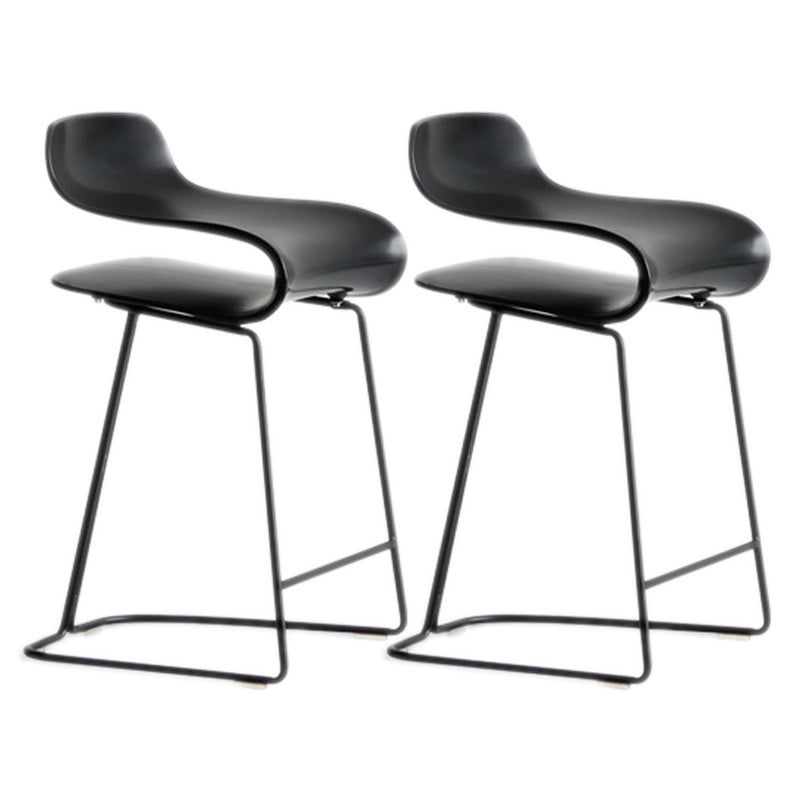 Scandinavian Matte Finish Plastic Barstool Footrest Coffee Shop Stool