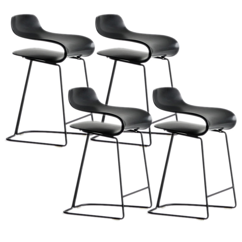 Scandinavian Matte Finish Plastic Barstool Footrest Coffee Shop Stool