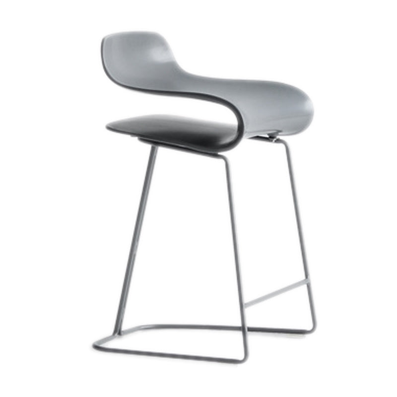Scandinavian Matte Finish Plastic Barstool Footrest Coffee Shop Stool