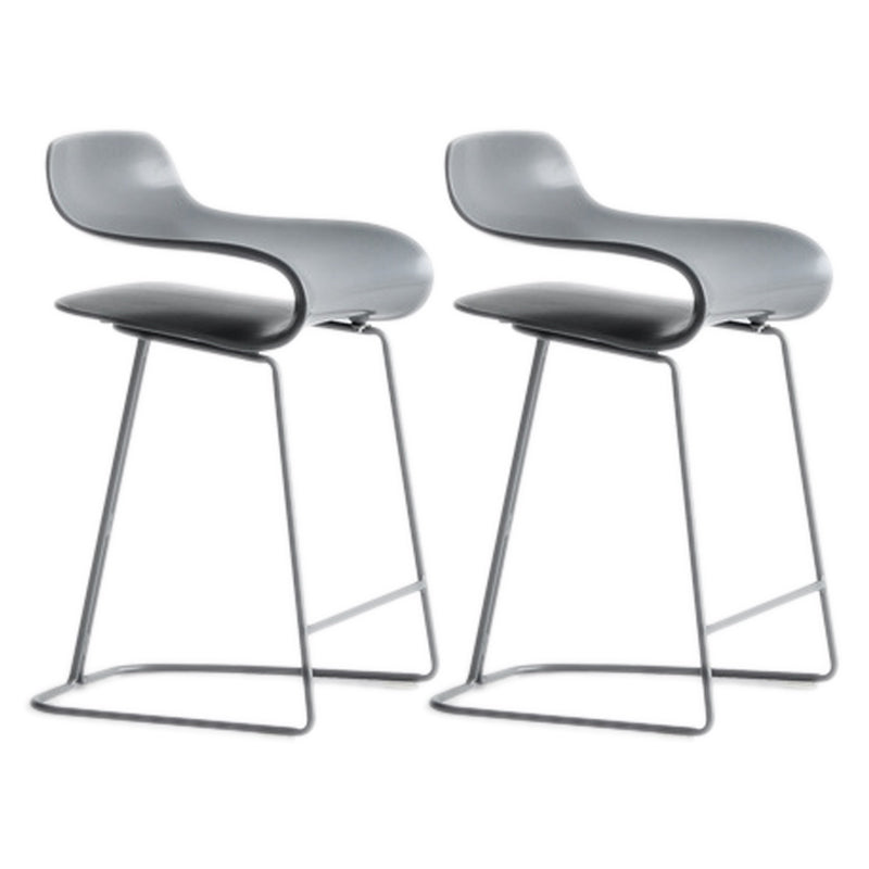 Scandinavian Matte Finish Plastic Barstool Footrest Coffee Shop Stool