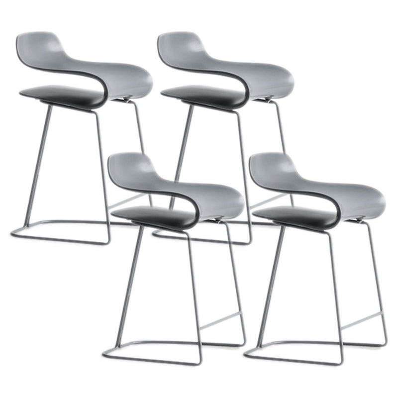 Scandinavian Matte Finish Plastic Barstool Footrest Coffee Shop Stool