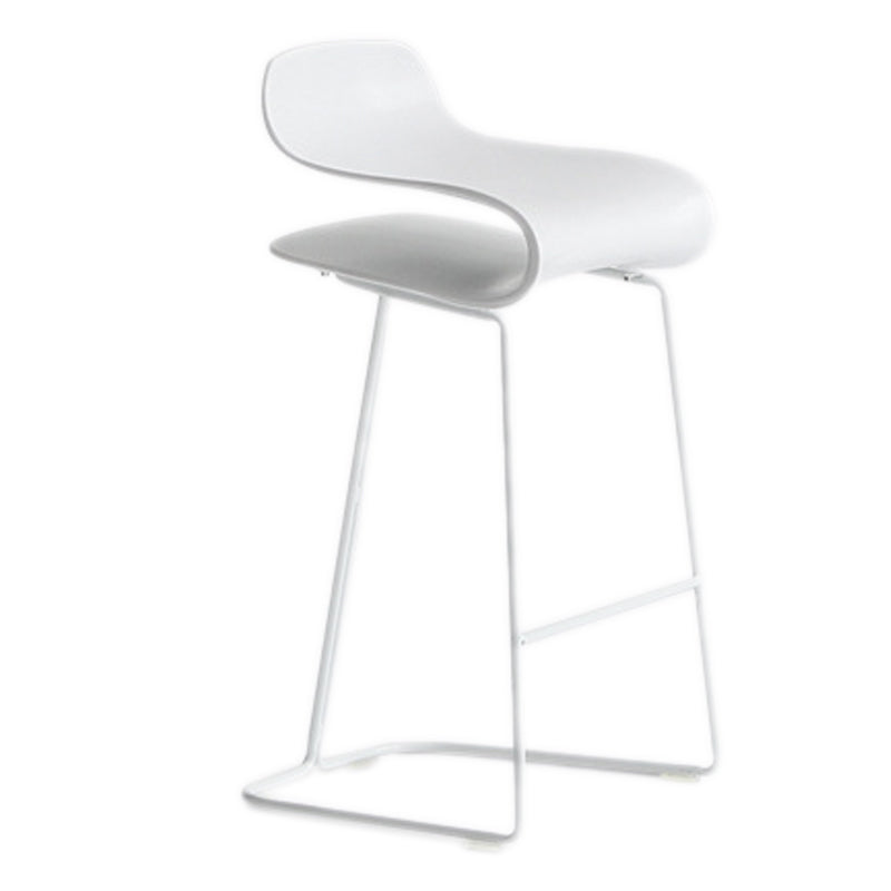 Scandinavian Matte Finish Plastic Barstool Footrest Coffee Shop Stool