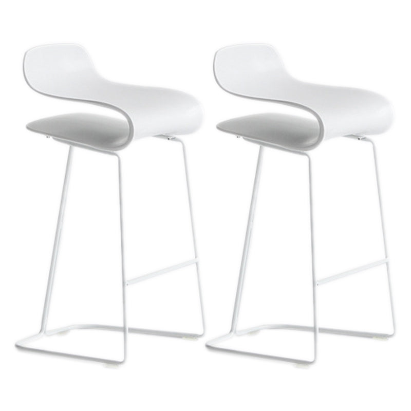 Scandinavian Matte Finish Plastic Barstool Footrest Coffee Shop Stool