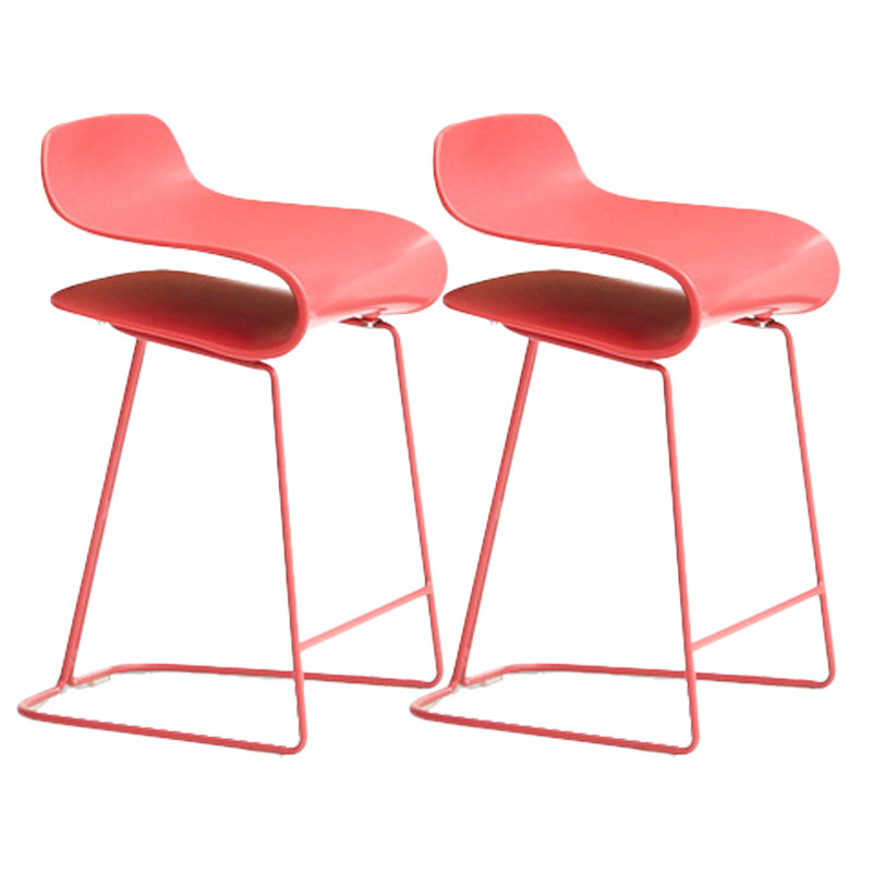 Scandinavian Matte Finish Plastic Barstool Footrest Coffee Shop Stool