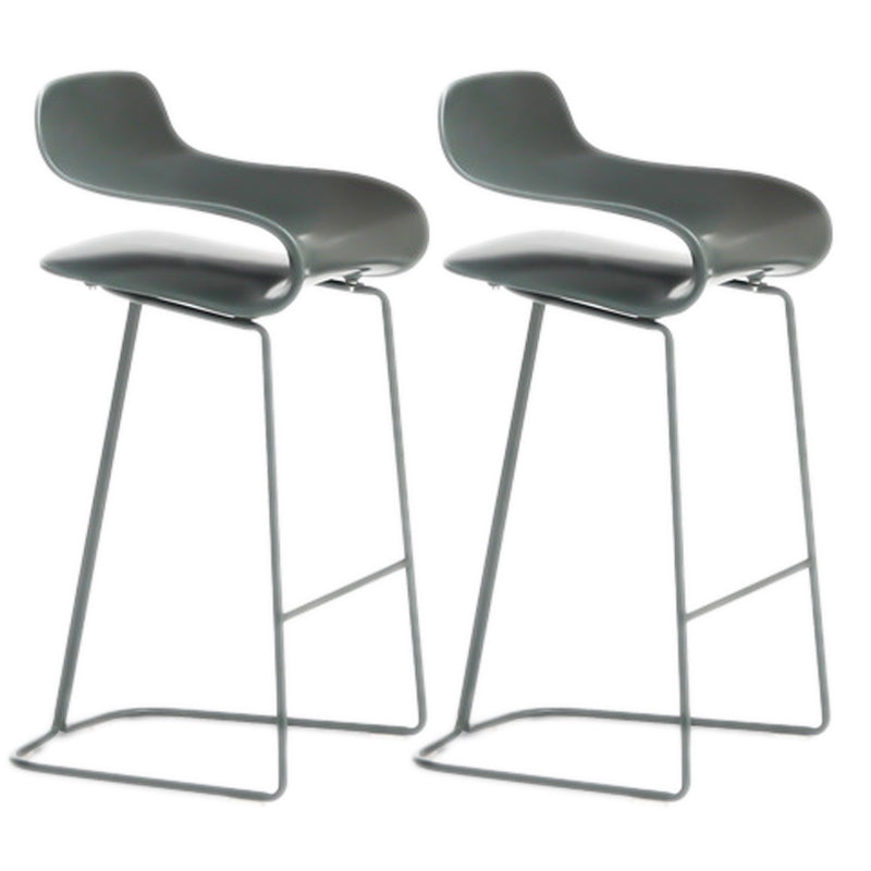 Scandinavian Matte Finish Plastic Barstool Footrest Coffee Shop Stool