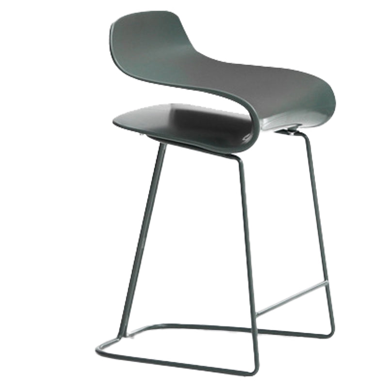 Scandinavian Matte Finish Plastic Barstool Footrest Coffee Shop Stool