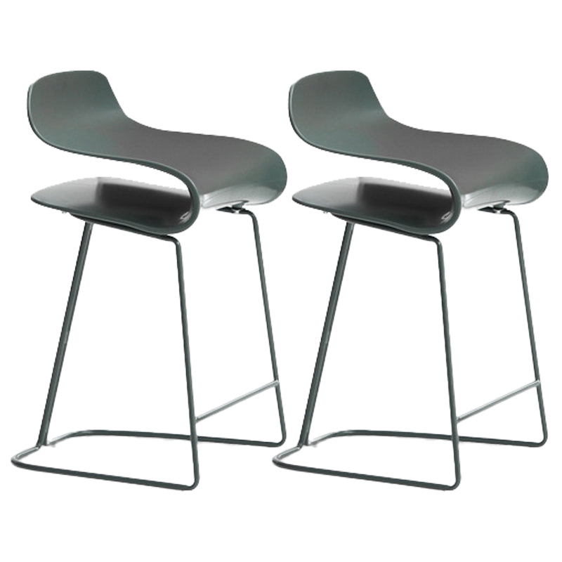 Scandinavian Matte Finish Plastic Barstool Footrest Coffee Shop Stool