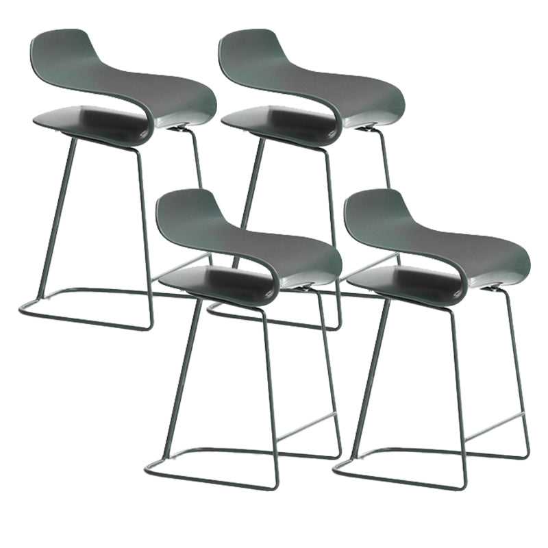 Scandinavian Matte Finish Plastic Barstool Footrest Coffee Shop Stool