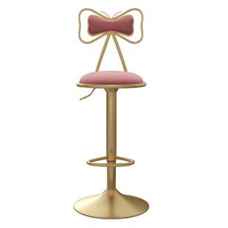 Glam Adjustable Swivel Barstool Matte Finish Velvet Home Stool