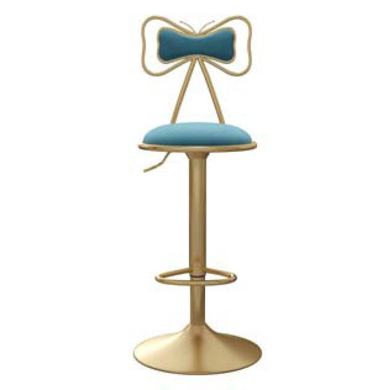 Glam Adjustable Swivel Barstool Matte Finish Velvet Home Stool