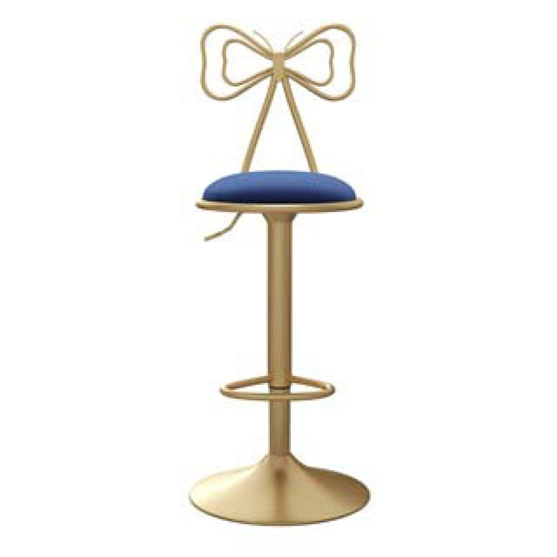 Glam Adjustable Swivel Barstool Matte Finish Velvet Home Stool
