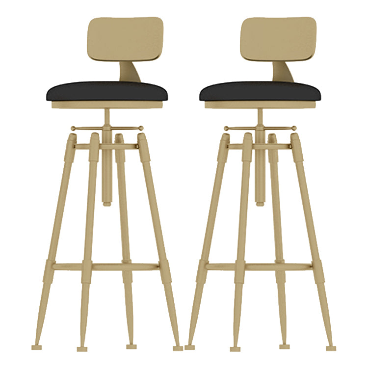 Glam Rotatable Liftable Counter Stool Iron Cashier Bar Stool with Cushion and Pedal