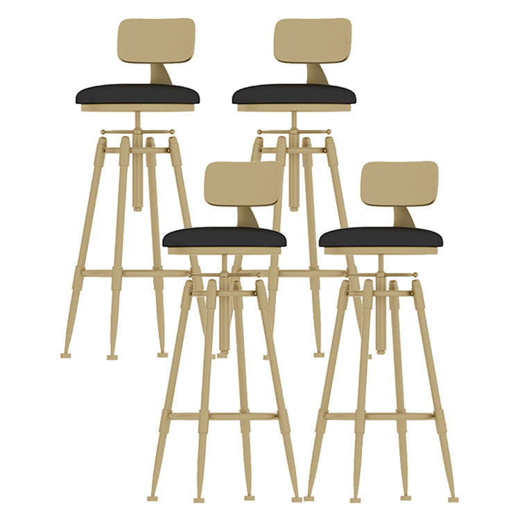 Glam Rotatable Liftable Counter Stool Iron Cashier Bar Stool with Cushion and Pedal