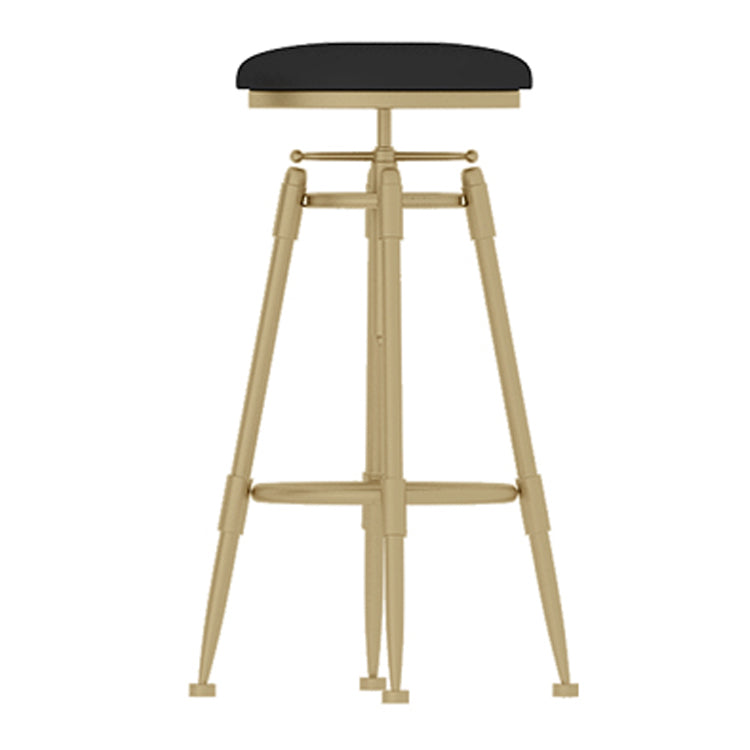 Glam Rotatable Liftable Counter Stool Iron Cashier Bar Stool with Cushion and Pedal