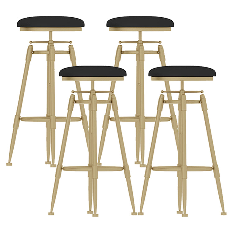 Glam Rotatable Liftable Counter Stool Iron Cashier Bar Stool with Cushion and Pedal