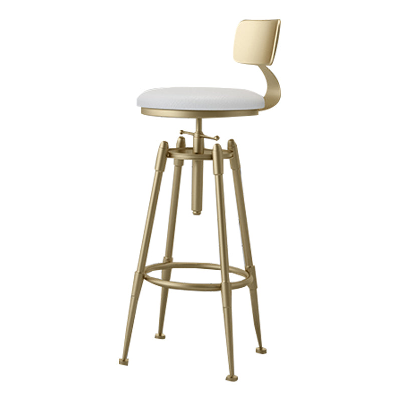 Glam Rotatable Liftable Counter Stool Iron Cashier Bar Stool with Cushion and Pedal