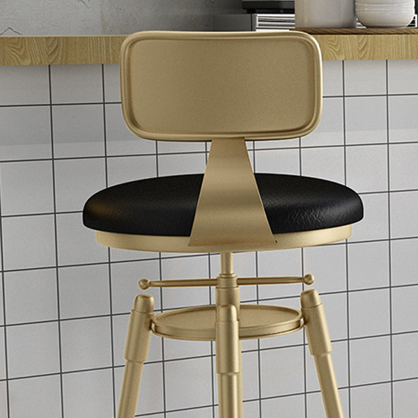 Glam Rotatable Liftable Counter Stool Iron Cashier Bar Stool with Cushion and Pedal