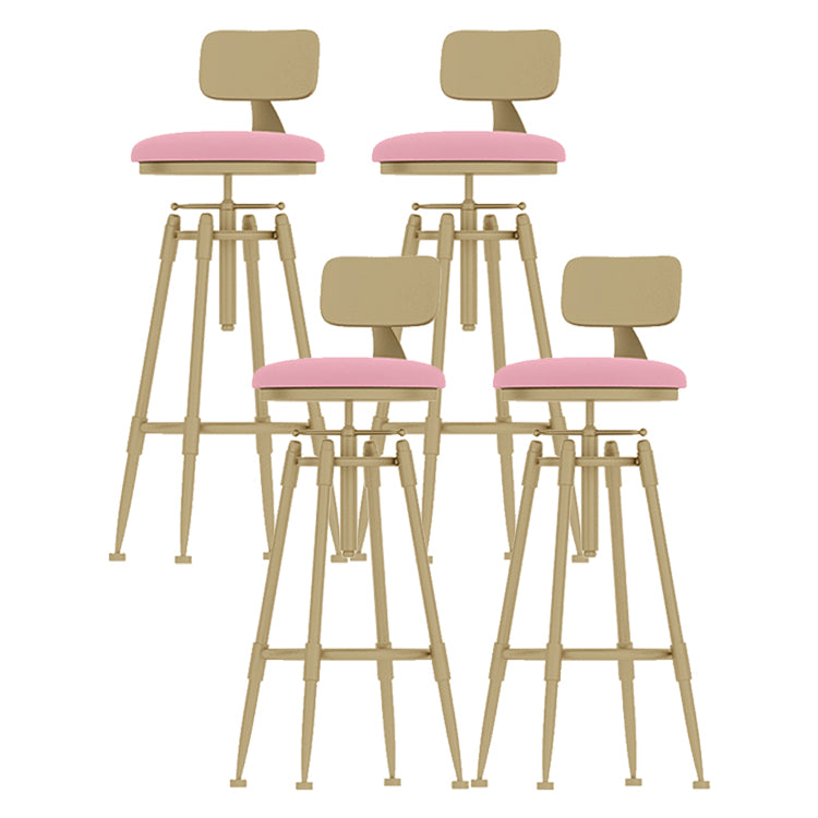 Glam Rotatable Liftable Counter Stool Iron Cashier Bar Stool with Cushion and Pedal