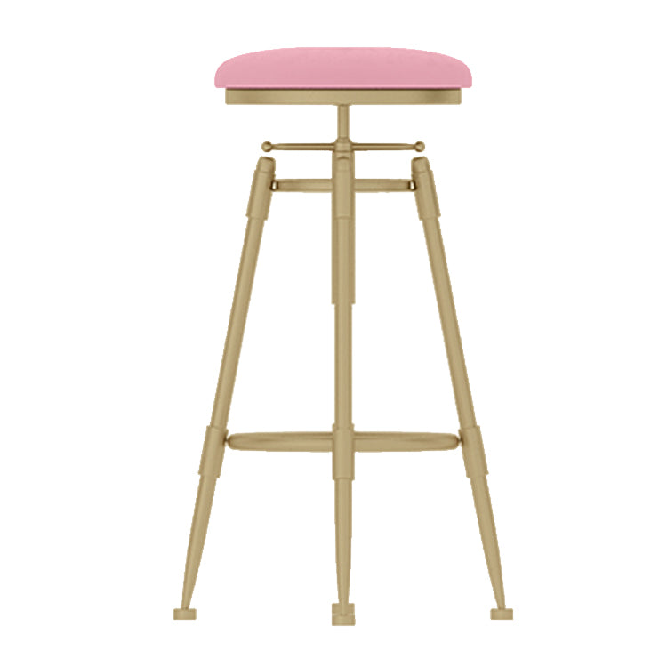 Glam Rotatable Liftable Counter Stool Iron Cashier Bar Stool with Cushion and Pedal