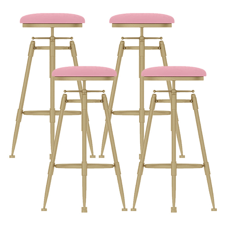 Glam Rotatable Liftable Counter Stool Iron Cashier Bar Stool with Cushion and Pedal