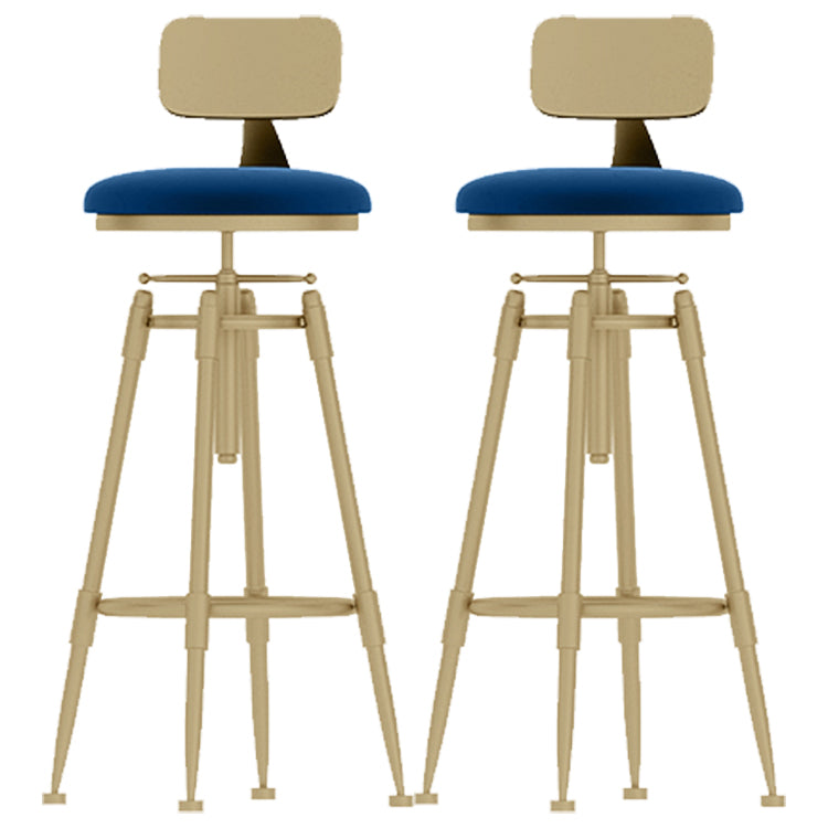 Glam Rotatable Liftable Counter Stool Iron Cashier Bar Stool with Cushion and Pedal