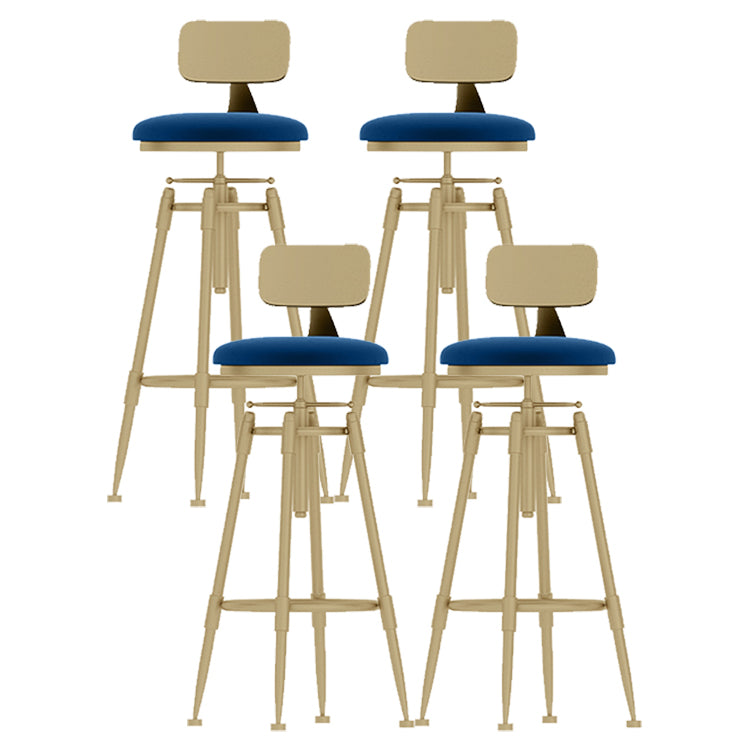 Glam Rotatable Liftable Counter Stool Iron Cashier Bar Stool with Cushion and Pedal