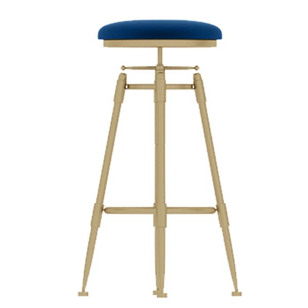 Glam Rotatable Liftable Counter Stool Iron Cashier Bar Stool with Cushion and Pedal